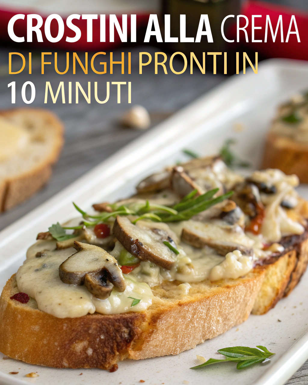 Crostini alla Crema di Funghi Pronti in 10 Minuti