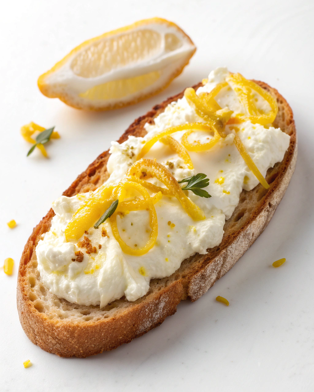 Crostini con Crema di Ricotta e Limone