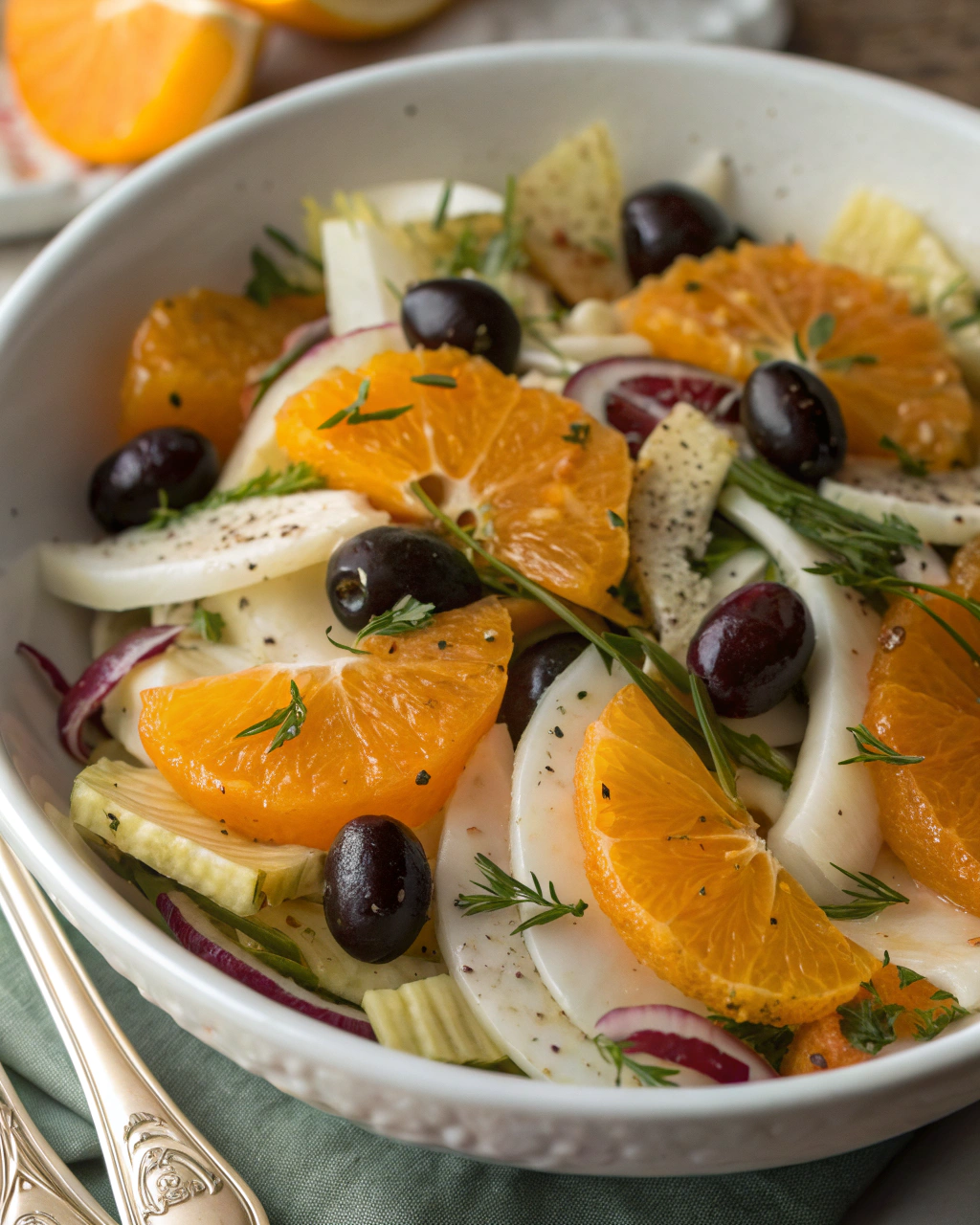 Insalata di Finocchi, Arance e Olive Nere