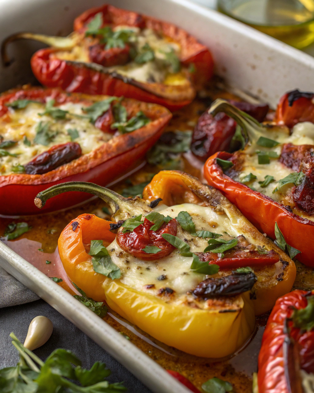 Peperoni Arrostiti con Olio, Aglio e Prezzemolo