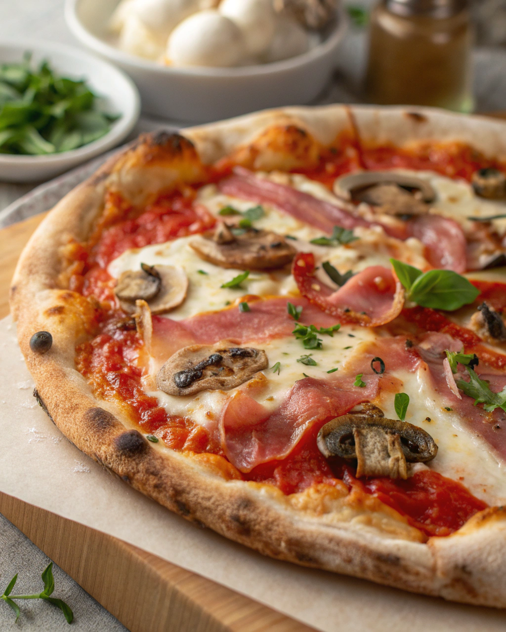 Pizza Prosciutto e Funghi alla Casalinga