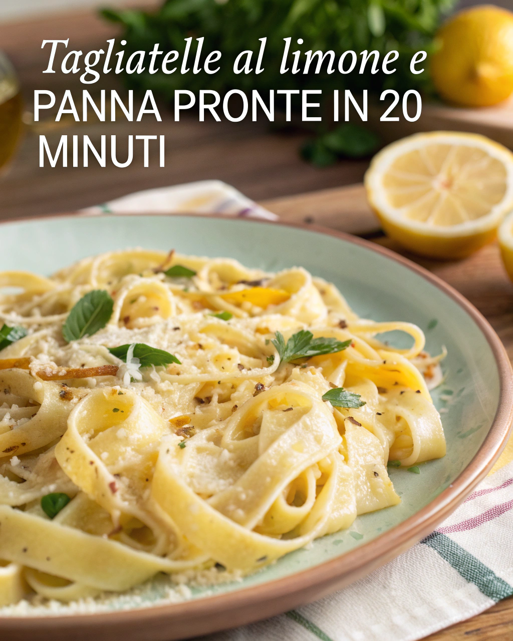 Tagliatelle al Limone e Panna Pronte in 20 Minuti