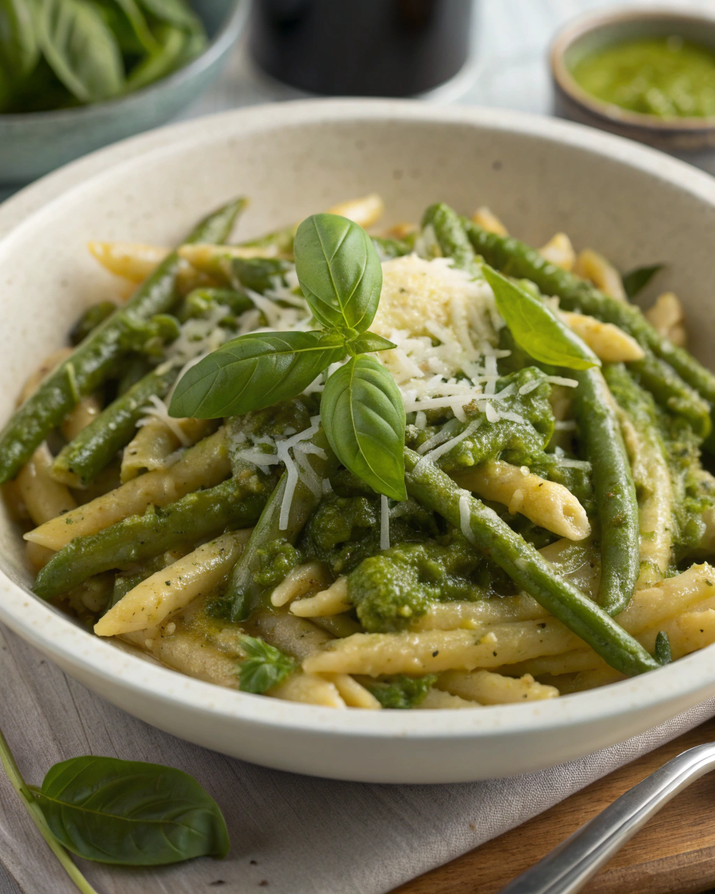 Trofie al Pesto Genovese con Patate e Fagiolini