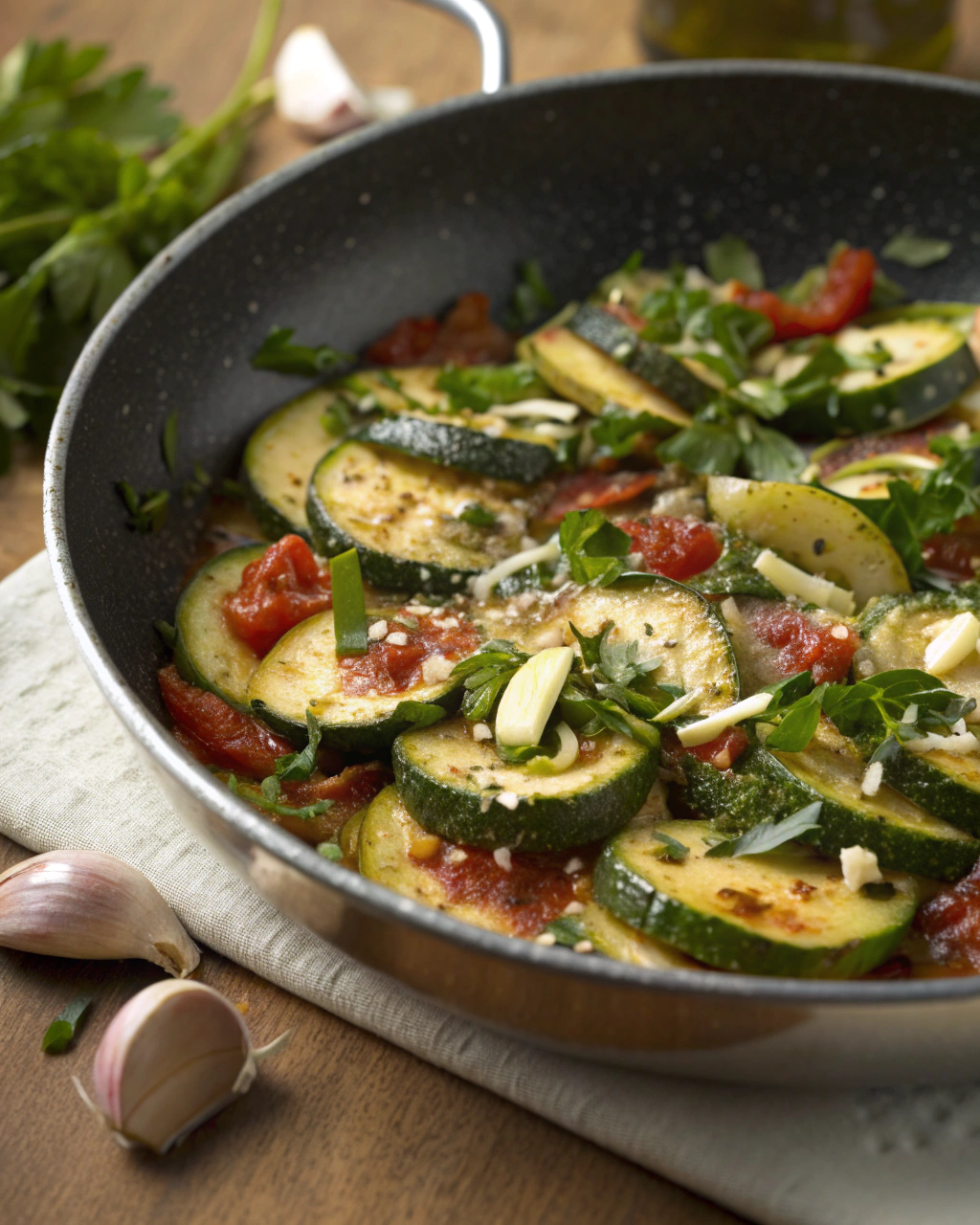 Zucchine Trifolate in Padella con Aglio e Prezzemolo