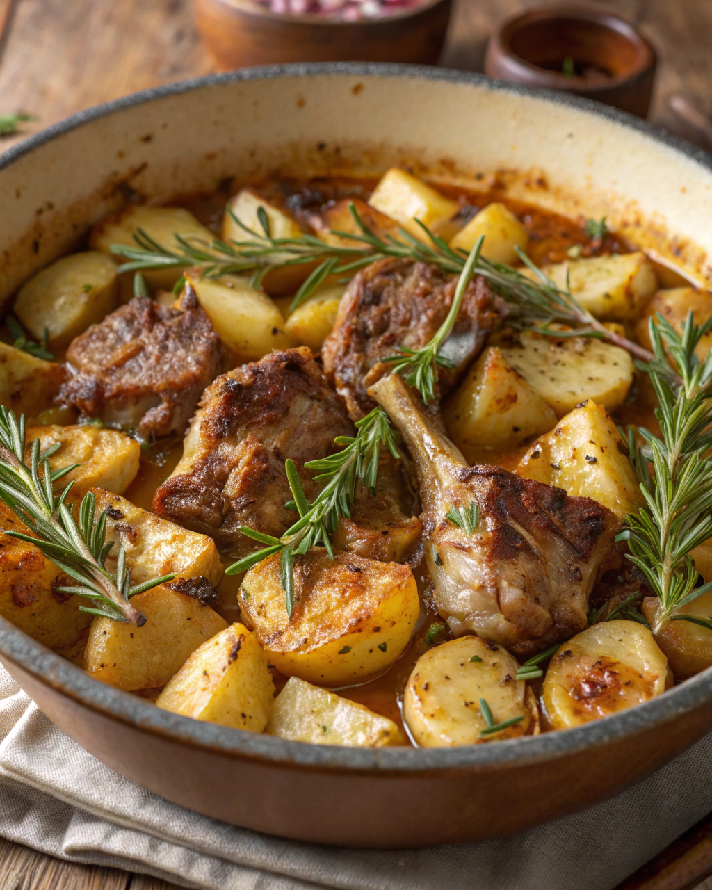 Agnello al forno con patate della nonna