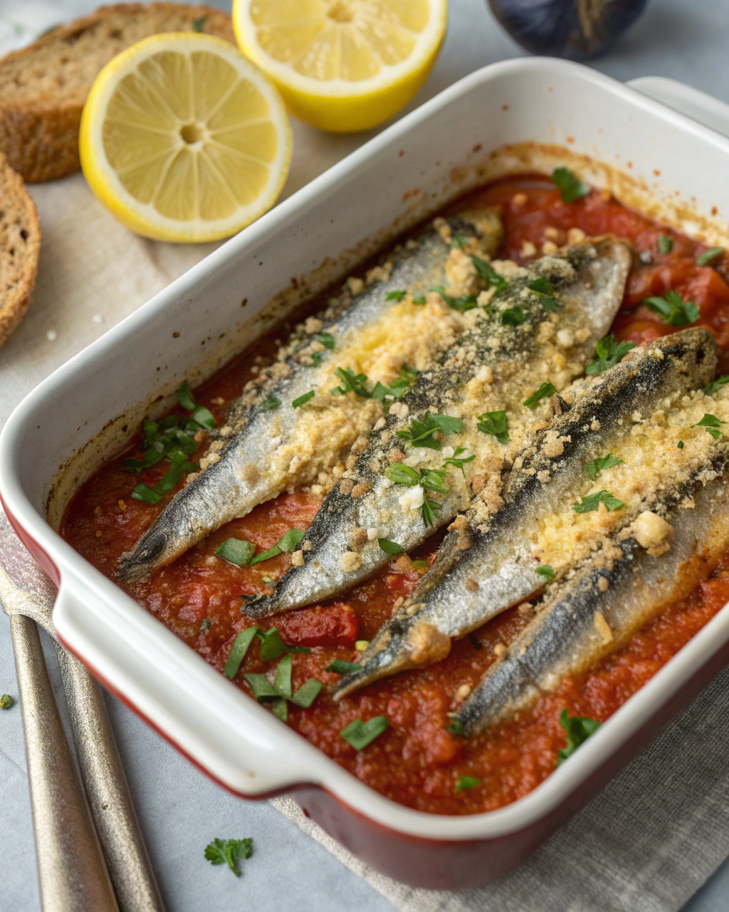 Alici in tortiera alla campana