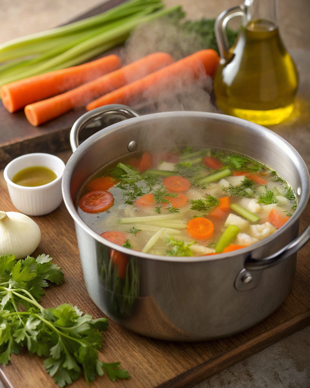 Brodo vegetale fatto in casa