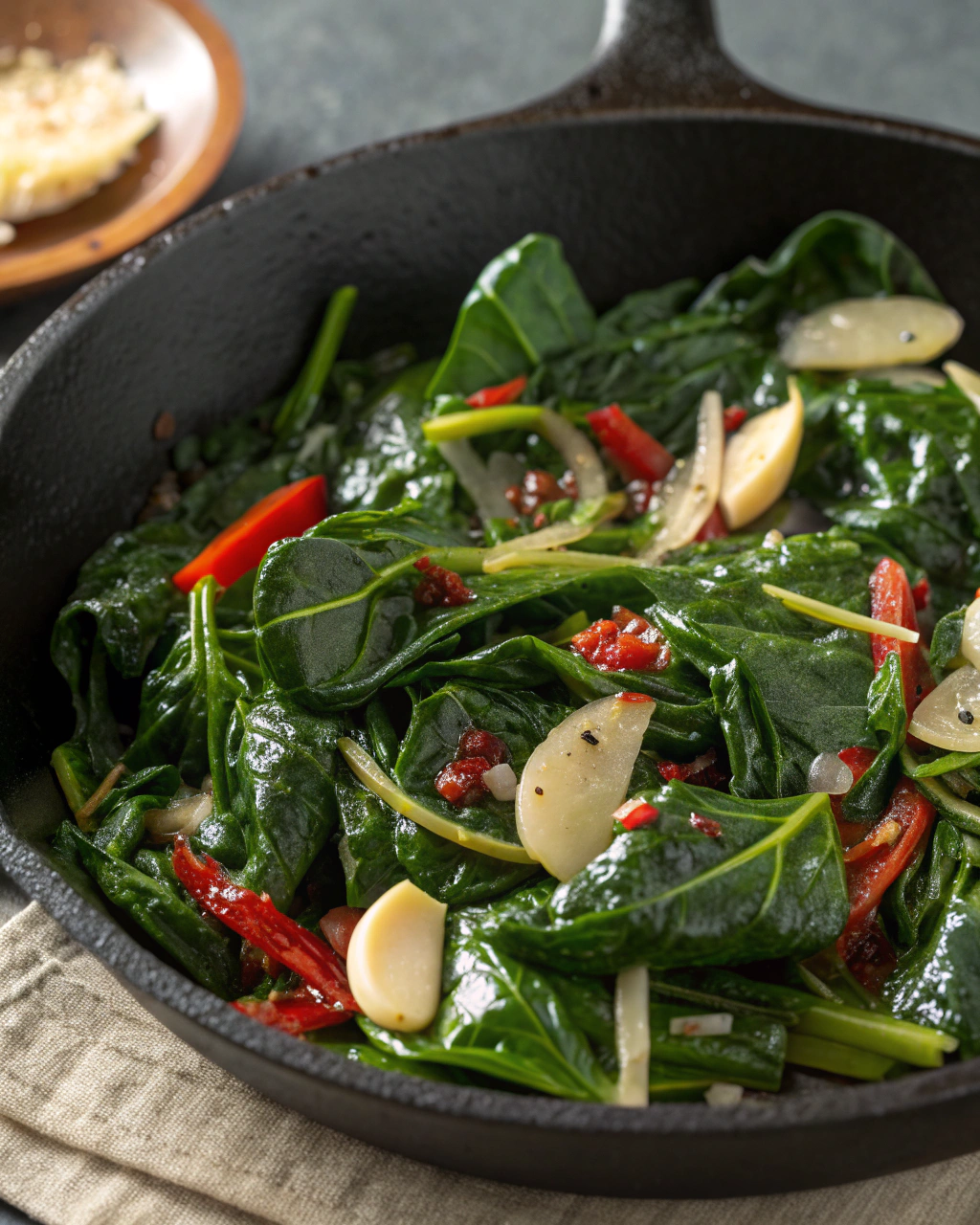 Erbette in padella con aglio