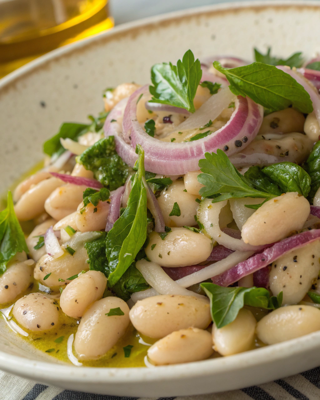 Insalata di fagioli e cipolla rossa