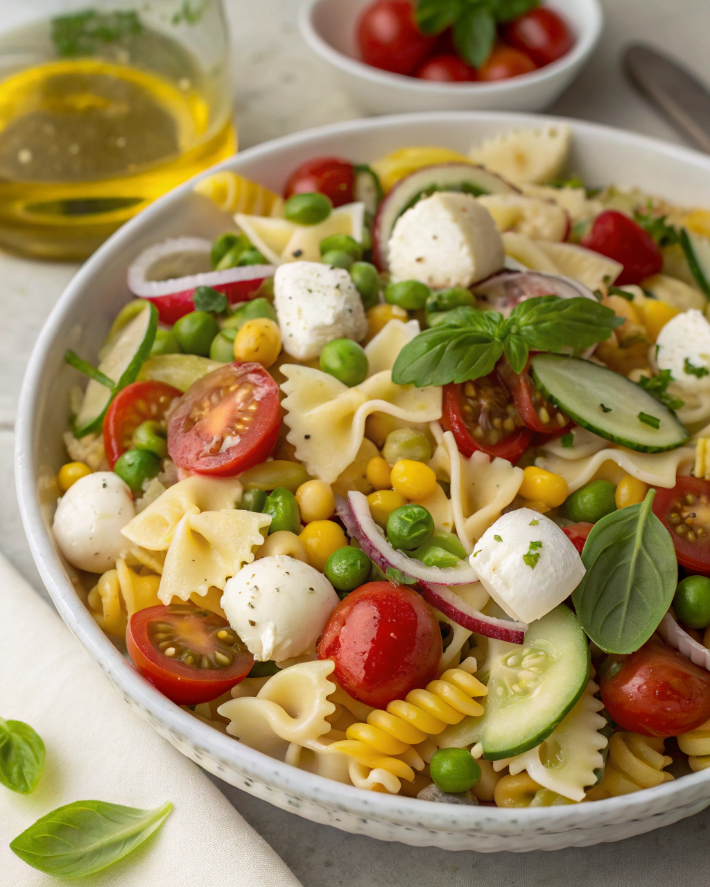 Insalata di pasta fredda colorata