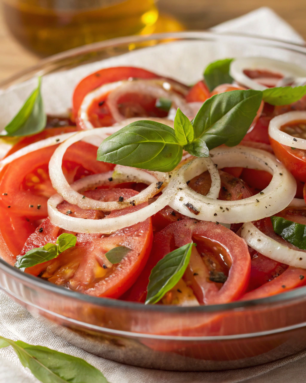 Insalata di pomodori e cipolla dolce