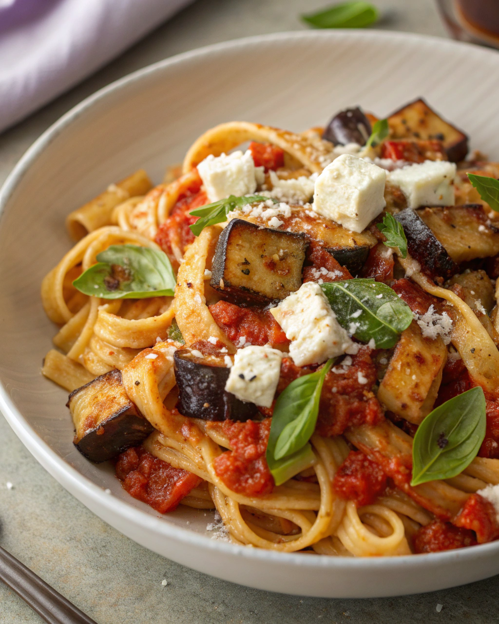 Pasta alla norma in padella