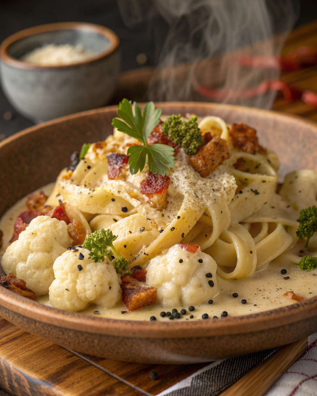 Pasta con cavolfiore e pancetta