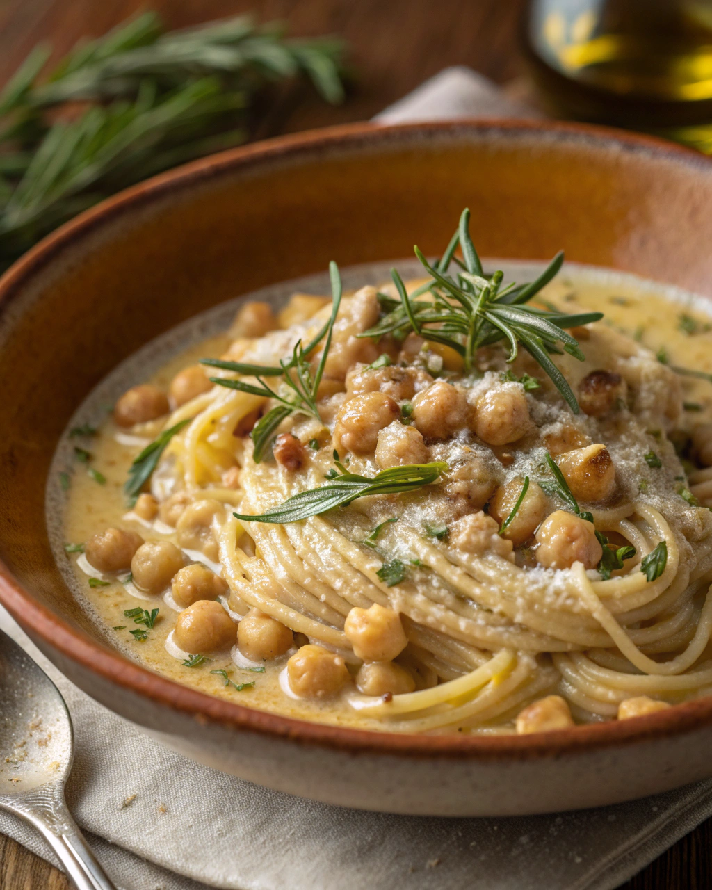 Pasta con ceci e rosmarino