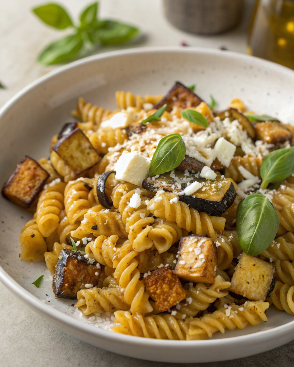 Pasta con melanzane e ricotta salata