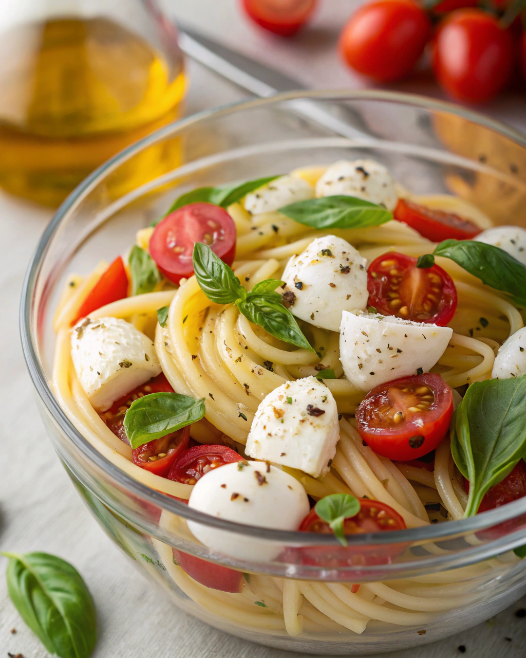 Pasta fredda con mozzarella e pomodorini