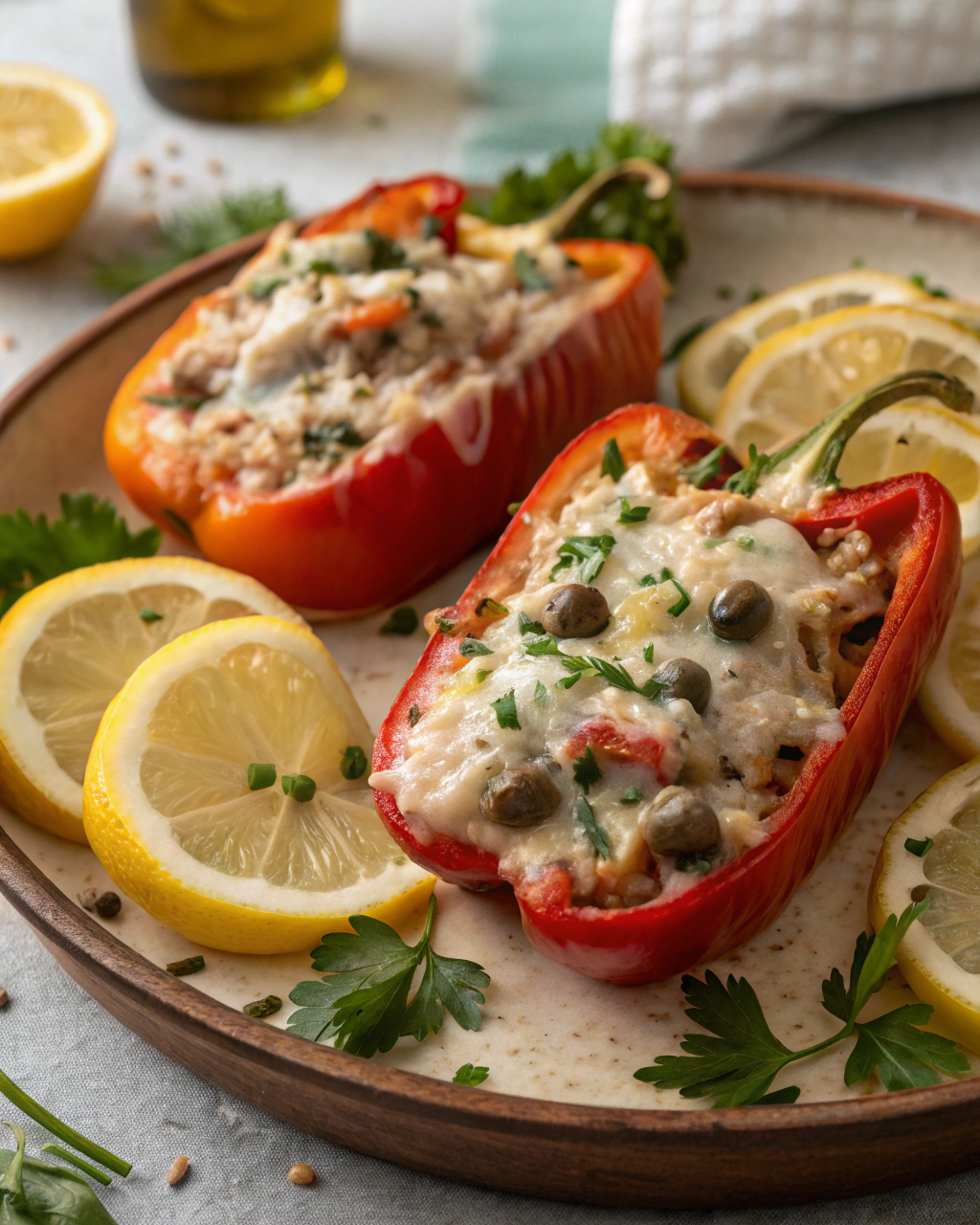 Peperoni ripieni di tonno e capperi