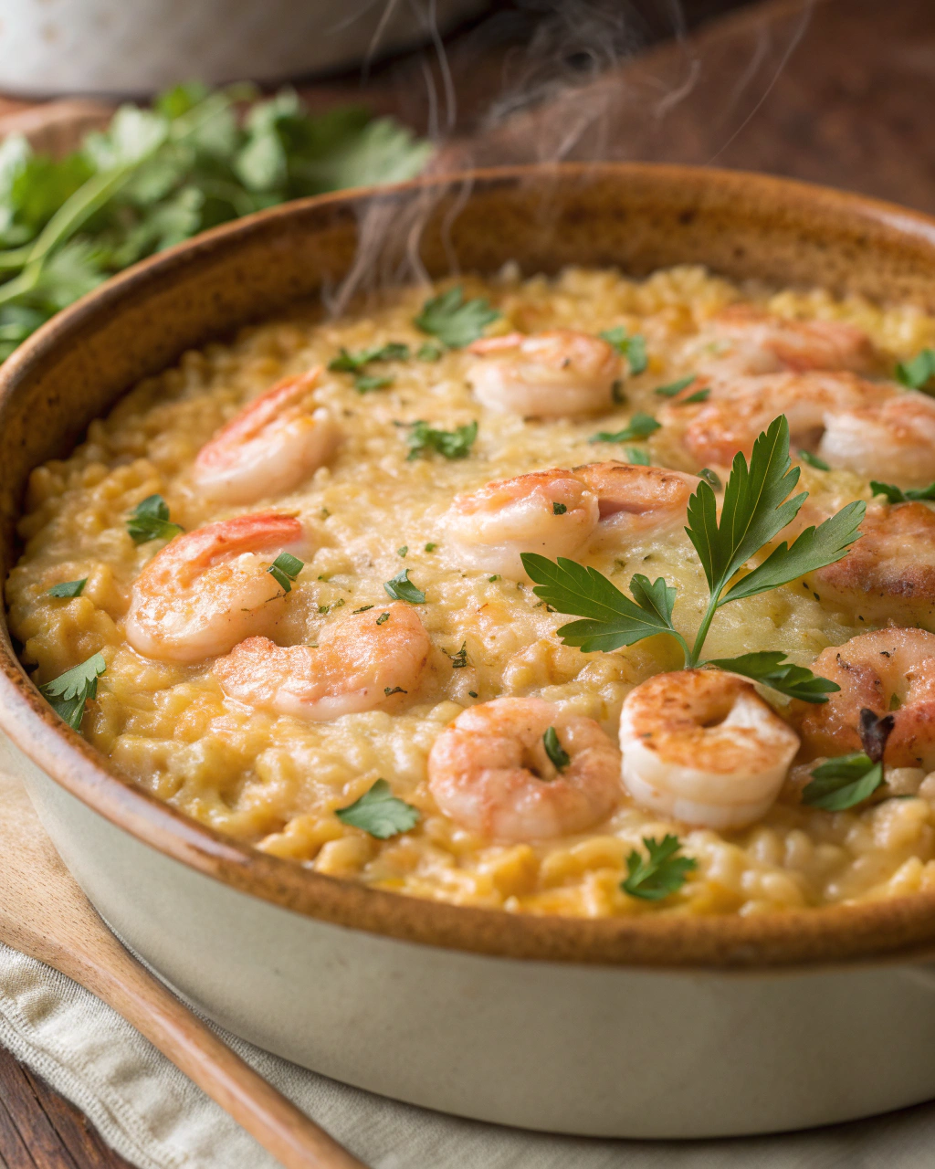 Riso al forno con gamberi