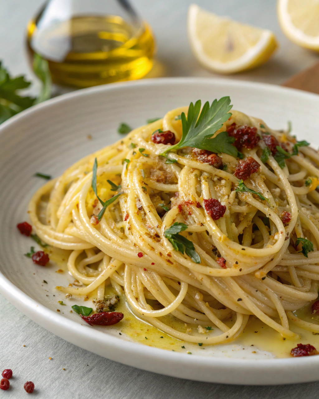 Spaghetti aglio olio e peperoncino