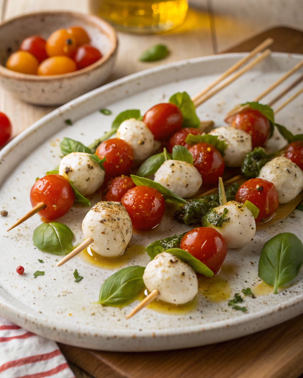 Spiedini di mozzarelline e pomodorini