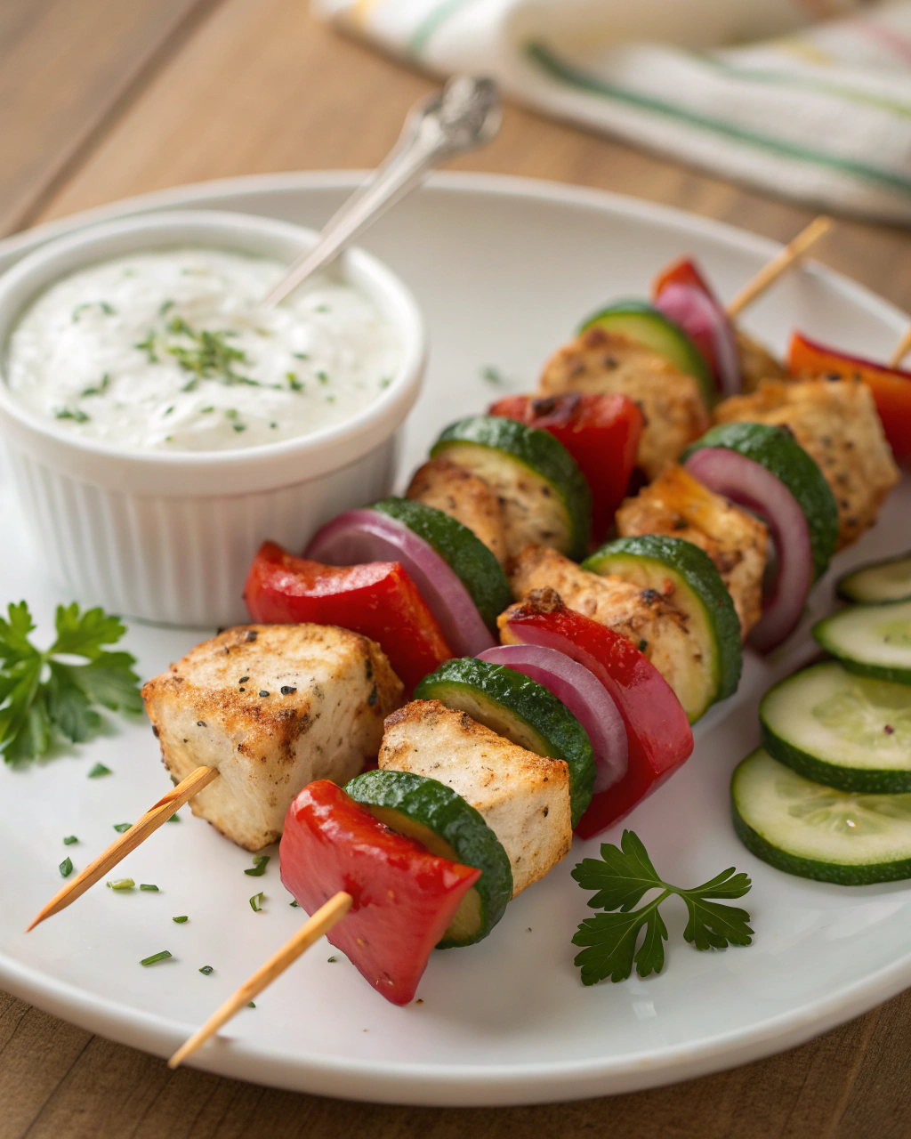 Spiedini di pollo e verdure rapidi