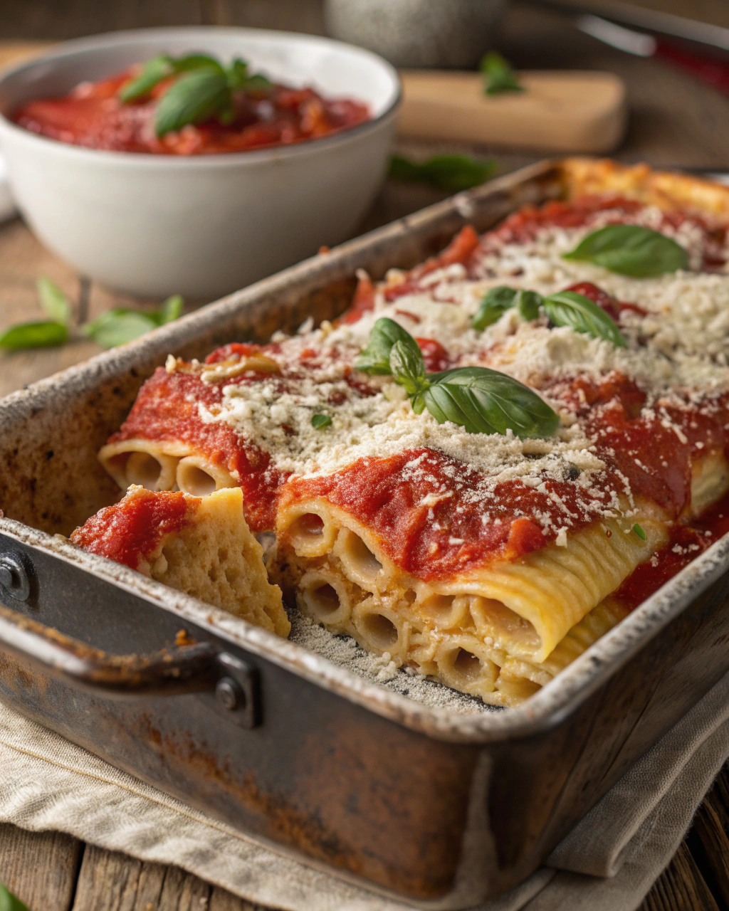 Timballo di pasta corta al sugo