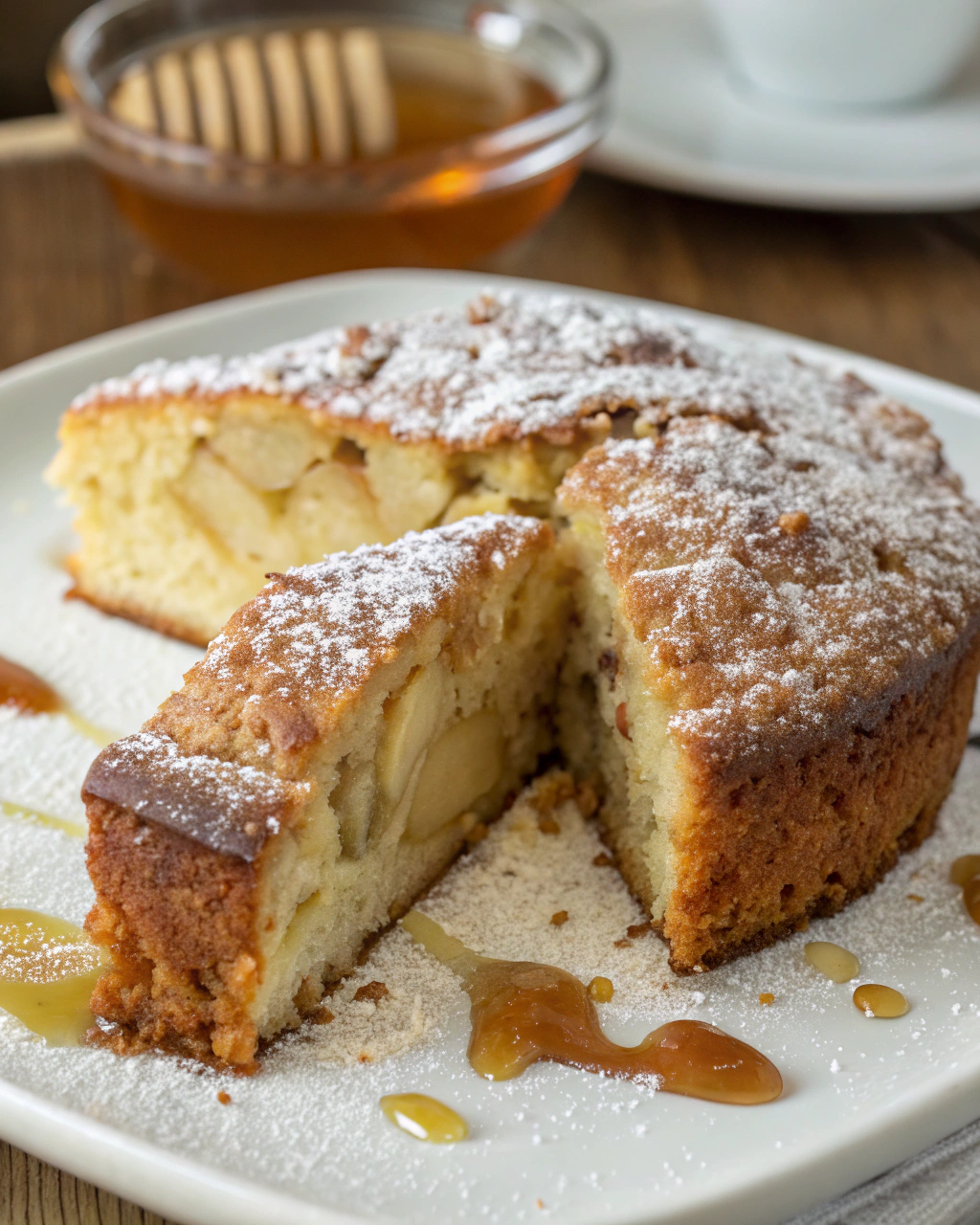 Torta di pane e mele dolce