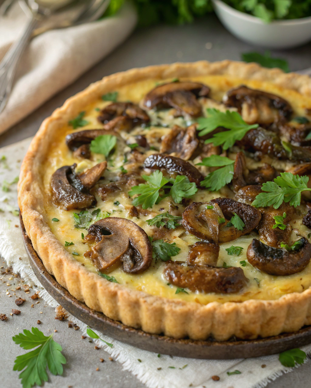 Torta rustica ai funghi