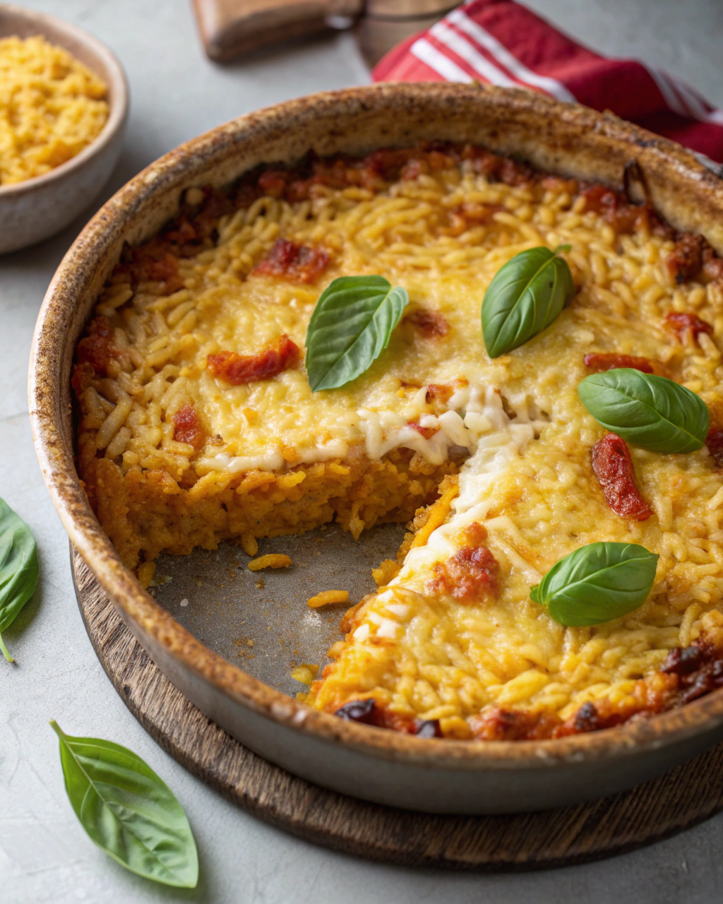 Tortino di riso con mozzarella