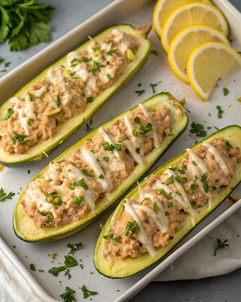 Zucchine ripiene di tonno veloci