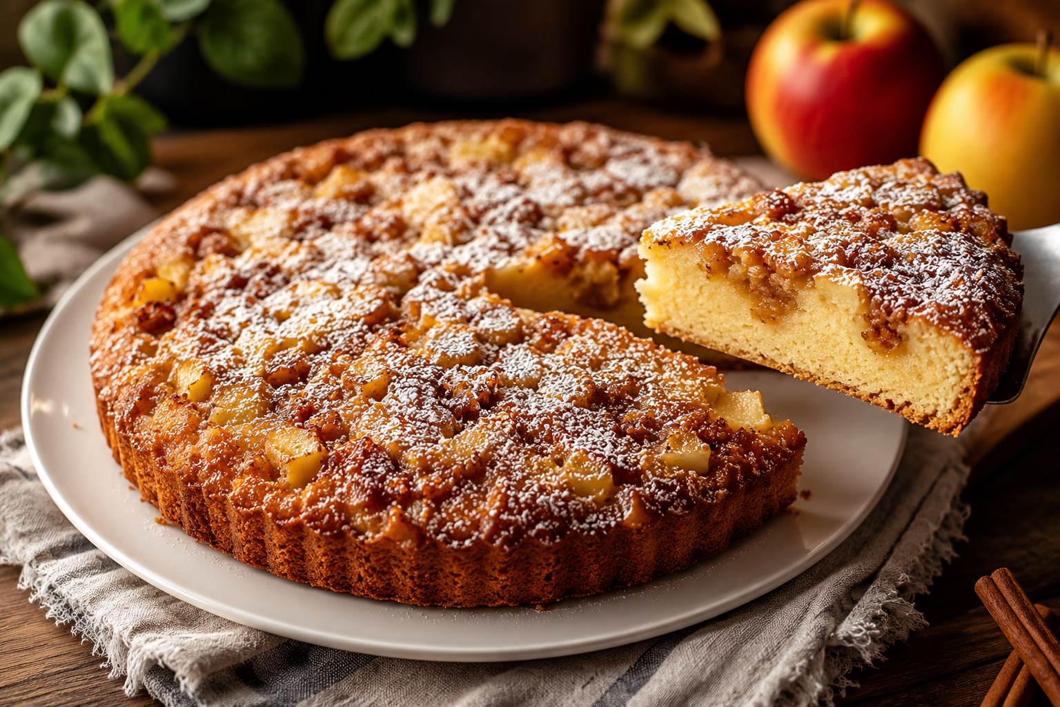 Solo 2 uova e 1 mela: la torta soffice che conquista tutti in 30 minuti 🍎😍