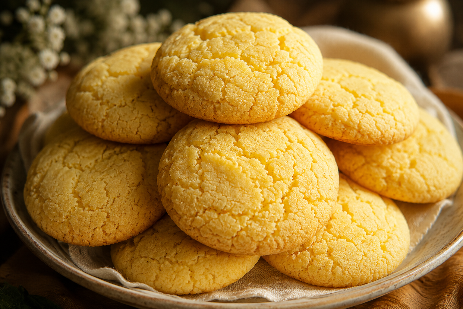 Biscotti al limone che si sciolgono in bocca: pronti in 10 minuti e cremosi come mai prima 🤩 Descrizione Questi biscotti al limone sono una vera delizia per il palato: soffici, cremosi e profumati, si sciolgono letteralmente in bocca. La loro preparazione rapida li rende perfetti per una dolce pausa improvvisata o per sorprendere gli ospiti con un dessert fresco e leggero. Il gusto intenso di limone, dato dalla scorza e dal succo, li rende irresistibili in qualsiasi momento della giornata. Informazioni Tempo di preparazione: 10 minuti Tempo di cottura: 10-12 minuti Numero di porzioni: 20 biscotti Difficoltà: Facile Ingredienti Per l'impasto 150 g di farina 00 80 g di burro ammorbidito a temperatura ambiente 100 g di zucchero a velo 1 uovo medio 1 limone non trattato (scorza grattugiata) 1 cucchiaio di succo di limone fresco 1 cucchiaino di lievito per dolci un pizzico di sale Preparazione Preriscalda il forno a 180°C e foderare una teglia con carta da forno. In una ciotola capiente, lavora il burro con lo zucchero a velo fino a ottenere una crema soffice e omogenea. Aggiungi l'uovo e mescola bene, poi incorpora la scorza e il succo di limone, continuando a mescolare. Setaccia la farina con il lievito e il pizzico di sale, quindi uniscila poco alla volta all’impasto, amalgamando fino a ottenere un composto morbido e leggermente appiccicoso. Preleva con un cucchiaino piccole porzioni di impasto e forma delle palline leggermente schiacciate, posizionandole sulla teglia distanziate tra loro. Cuoci in forno caldo per 10-12 minuti, fino a quando i bordi saranno leggermente dorati ma il centro rimarrà morbido. Lascia raffreddare i biscotti sulla teglia per 5 minuti, poi trasferiscili su una gratella per farli raffreddare completamente. Consigli Usa limoni biologici per evitare pesticidi e valorizzare l’aroma naturale della scorza. Non cuocere troppo i biscotti per mantenerli morbidi e cremisi: devono essere appena dorati. Se preferisci una versione senza uova, sostituisci l’uovo con 50 g di yogurt naturale bianco cremoso. Per esaltare il sapore, puoi spolverare i biscotti con un po’ di zucchero a velo appena prima di servirli. Servizio Questi biscotti al limone si gustano al meglio accompagnati da una tazza di tè verde o un infuso delicato. Perfetti per una merenda leggera o un fine pasto rinfrescante, si conservano in una scatola di latta per 3-4 giorni mantenendo tutta la loro morbidezza.