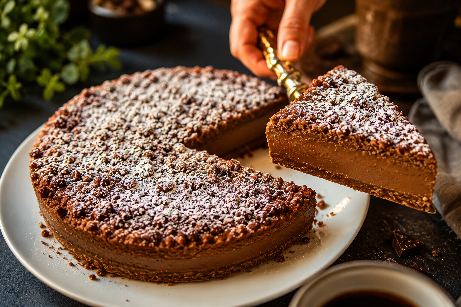 Dessert al caffè e cioccolato senza forno: pronto in 10 minuti, semplice e irresistibile 🔥 Descrizione Questo dessert al caffè e cioccolato è una piccola delizia pronta in pochi minuti senza bisogno di forno. Morbido, cremoso e dal gusto intenso, combina la forza del caffè con la dolcezza del cioccolato fondente, perfetto per chi vuole un dolce veloce ma ricco di carattere. Ideale come fine pasto o come goloso spezzafame in qualsiasi momento della giornata. Informazioni Tempo di preparazione: 10 minuti Tempo di cottura: 0 minuti Numero di porzioni: 4 Difficoltà: Facile Ingredienti Per la crema al caffè e cioccolato 200 g di mascarpone 100 ml di caffè espresso freddo 80 g di zucchero a velo 100 g di cioccolato fondente (min. 70%) 1 cucchiaino di estratto di vaniglia 30 ml di panna fresca liquida Per la decorazione cacao amaro in polvere q.b. granella di cioccolato o scaglie di cioccolato fondente q.b. qualche chicco di caffè tostato (opzionale) Preparazione Sciogli il cioccolato fondente a bagnomaria o al microonde con brevi intervalli per evitare che si bruci. Lascia intiepidire leggermente. In una ciotola, mescola il mascarpone con lo zucchero a velo e l’estratto di vaniglia fino a ottenere una crema liscia e senza grumi. Aggiungi il caffè espresso freddo a filo, continuando a mescolare delicatamente per amalgamare senza smontare la crema. Incorpora il cioccolato fuso ormai tiepido e la panna fresca liquida, mescolando con movimenti dal basso verso l’alto per mantenere la morbidezza della crema. Distribuisci la crema in 4 coppette o bicchieri individuali e livella la superficie con il dorso di un cucchiaino. Spolvera con cacao amaro in polvere e guarnisci con granella o scaglie di cioccolato. Completa con qualche chicco di caffè tostato per un tocco croccante (facoltativo). Lascia riposare in frigorifero per 5-10 minuti se desideri un dessert più fresco, oppure servi subito per una consistenza più morbida e vellutata. Consigli Utilizza un caffè espresso di buona qualità per esaltare il sapore e mantenere il giusto equilibrio con il cioccolato. Se preferisci una versione più leggera, puoi sostituire il mascarpone con formaggio spalmabile cremoso tipo Philadelphia. Per un tocco aromatico in più, aggiungi una grattugiata di scorza d’arancia o un pizzico di cannella nella crema. Conserva il dessert in frigorifero coperto con pellicola trasparente se non viene consumato subito, ma consuma entro 24 ore per mantenere freschezza e consistenza. Servizio Servi questo dessert in eleganti bicchierini trasparenti per valorizzarne la stratificazione di colori e texture. Accompagnalo con un biscotto secco tipo cantuccio o una cialda croccante. Perfetto dopo un pranzo o una cena informali, ma anche come pausa dolce durante il pomeriggio o per stupire gli ospiti con poco sforzo e grande gusto.