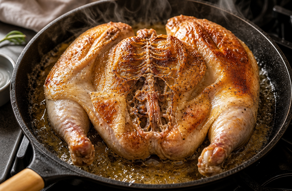 Il segreto di famiglia per il pollo perfetto in 30 minuti che nessuno ti svela 🔥 Descrizione Questa ricetta rappresenta il perfetto equilibrio tra rapidità e gusto, ideale per chi vuole un piatto succoso e saporito in poco tempo. Il pollo viene insaporito con una marinatura segreta ricca di aromi mediterranei e poi cotto in padella per mantenere la carne tenera e succosa. Perfetto per una cena in famiglia o un pranzo veloce ma speciale. Informazioni Tempo di preparazione: 10 minuti Tempo di cottura: 20 minuti Numero di porzioni: 4 persone Difficoltà: Facile Ingredienti Per il pollo marinato 600 g di petto di pollo o cosce disossate 3 cucchiai di olio extravergine d'oliva 2 spicchi d’aglio tritati finemente 1 cucchiaino di paprika dolce 1 cucchiaino di origano secco Il succo di 1 limone Sale q.b. Pepe nero macinato fresco q.b. Un pizzico di peperoncino in polvere (opzionale) Per la cottura e guarnizione 1 rametto di rosmarino fresco 1 cucchiaio di burro Prezzemolo fresco tritato q.b. Preparazione Taglia il pollo a fette spesse circa 2 cm per una cottura uniforme e veloce. In una ciotola capiente, unisci l’olio d’oliva, l’aglio tritato, la paprika, l’origano, il succo di limone, sale, pepe e peperoncino. Mescola bene per ottenere una marinata profumata. Immergi il pollo nella marinata, copri e lascia insaporire per almeno 10 minuti (anche in frigorifero se hai tempo, ma non è indispensabile). Scalda una padella antiaderente a fuoco medio-alto, aggiungi il burro e il rametto di rosmarino per aromatizzare. Scola il pollo dalla marinata e mettilo direttamente in padella calda. Cuoci senza muoverlo per circa 5-6 minuti per lato, finché la superficie sarà ben dorata. Riduci il fuoco a medio-basso e continua la cottura per altri 5 minuti, in modo che il pollo risulti morbido e cotto al cuore. Durante la cottura, irrora con il sugo di cottura per mantenere la carne succosa. Verifica la cottura tagliando una fetta nel punto più spesso: il pollo deve risultare bianco e non rosa. Servi il pollo cosparso con prezzemolo fresco tritato e, se vuoi, accompagnalo con una fetta di limone. Consigli Per una marinatura ancora più saporita, prepara il pollo la sera prima e lascialo riposare in frigorifero. Se utilizzi cosce di pollo con pelle, lascia la pelle durante la cottura per un risultato più croccante. Attenzione a non cuocere troppo il pollo per evitare che diventi secco: segui i tempi indicati e controlla la temperatura interna se possibile (70°C è il punto ideale). Puoi sostituire il rosmarino con timo o salvia per variare gli aromi in base ai tuoi gusti. Servizio Servi il pollo su un letto di verdure saltate, come zucchine e peperoni, o con un contorno di insalata fresca e patate arrosto. Perfetto anche accompagnato da un riso pilaf o un purè di patate leggero. Ideale per una cena informale ma gustosa fra amici o in famiglia, che lascia tutti soddisfatti in meno di mezz’ora.