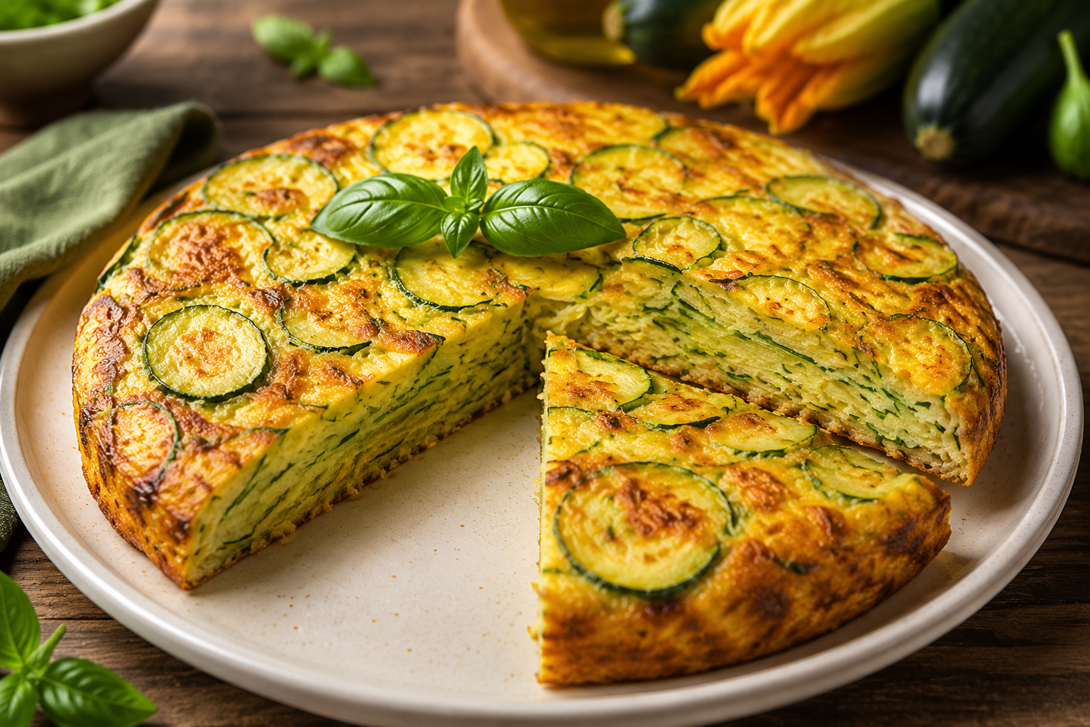 La torta di zucchine che preparo in 10 minuti e lascia tutti senza parole 😍 Descrizione Questa torta di zucchine è un'esplosione di freschezza e morbidezza, dal sapore delicato ma molto avvolgente. Facile e veloce da preparare, è perfetta come antipasto, merenda o piatto unico leggero. La sua consistenza soffice e il profumo di erbe fresche conquisteranno tutti i palati, lasciando davvero senza parole. Informazioni Tempo di preparazione: 10 minuti Tempo di cottura: 40 minuti Numero di porzioni: 6 persone Difficoltà: Facile Ingredienti Per l'impasto 300 g di zucchine 3 uova medie 150 g di farina 00 100 ml di olio extravergine d'oliva 100 ml di latte 100 g di formaggio grattugiato (parmigiano o grana padano) 1 bustina di lievito per torte salate (16 g) Sale q.b. Pepe nero q.b. Erbe aromatiche fresche (prezzemolo o basilico) 2 cucchiai tritate Per la superficie Qualche fettina sottile di zucchina per decorare Una spolverata di formaggio grattugiato Preparazione Preriscalda il forno a 180°C in modalità statica. Lava e asciuga le zucchine, quindi grattugiale grossolanamente utilizzando una grattugia a fori larghi. Metti le zucchine grattugiate in un colino, aggiungi un pizzico di sale e lascia riposare per 5 minuti per far perdere l'acqua in eccesso, poi strizza delicatamente con le mani. In una ciotola capiente, sbatti le uova con l'olio e il latte fino ad ottenere un composto fluido e omogeneo. Aggiungi la farina setacciata insieme al lievito, il formaggio grattugiato, le erbe aromatiche tritate, il pepe e un pizzico di sale. Mescola con cura per evitare grumi. Unisci le zucchine strizzate al composto e amalgama bene, facendo attenzione a distribuire uniformemente le verdure. Rivesti una tortiera da 24 cm con carta da forno o ungila leggermente con olio, quindi versa il composto all’interno livellandolo con una spatola. Decora la superficie disponendo qualche fettina sottile di zucchina e spolvera con un po’ di formaggio grattugiato. Cuoci in forno per circa 35-40 minuti, o finché la torta sarà dorata in superficie e uno stecchino infilato al centro uscirà pulito. Lascia intiepidire 10 minuti prima di sformare e servire. Consigli Per un gusto più intenso, puoi aggiungere allo impasto dei cubetti di prosciutto cotto o ricotta salata grattugiata. Se preferisci una consistenza più umida, sostituisci metà del latte con yogurt naturale bianco. Non dimenticare di strizzare bene le zucchine per evitare che la torta risulti troppo acquosa e non si compatta. Questa torta si conserva bene in frigorifero per 2-3 giorni, scaldata leggermente prima di servire sarà ancora più buona. Servizio Taglia la torta a fette e servila tiepida o a temperatura ambiente, accompagnata da un’insalata fresca o da un contorno di pomodorini. Ottima come antipasto, pranzo leggero o anche da portare in ufficio per una pausa gustosa e sana.