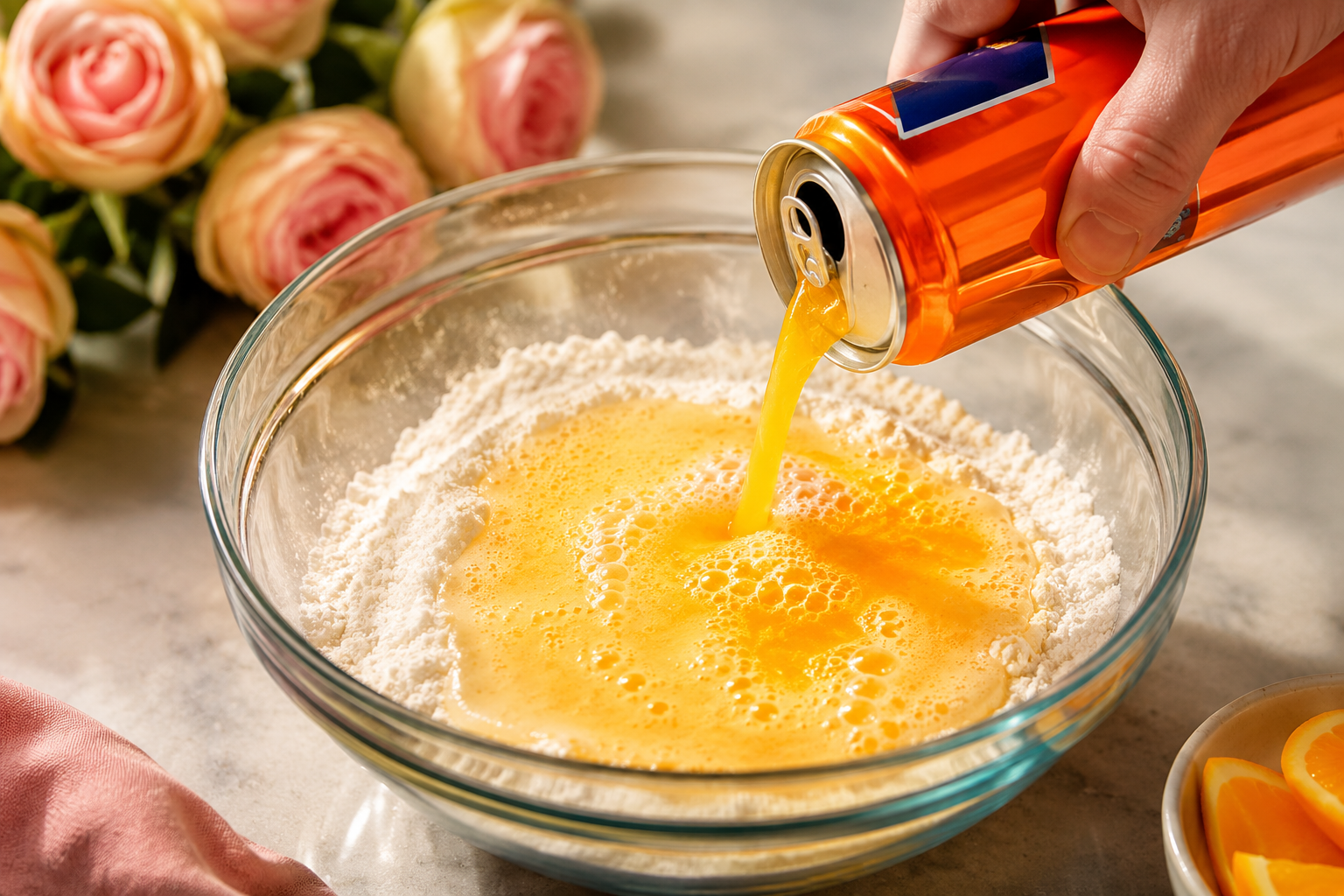 La vecchia ricetta della nonna: aggiungi la Fanta alla farina e il dolce è pronto in 5 minuti 🔥