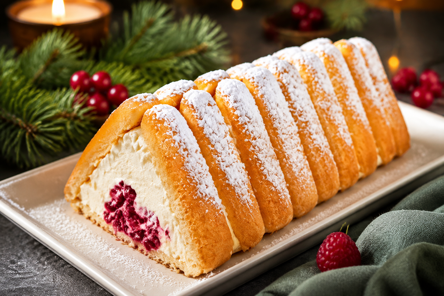 Log di Natale senza cottura: dolce cremoso e si scioglie in bocca in 10 minuti👌