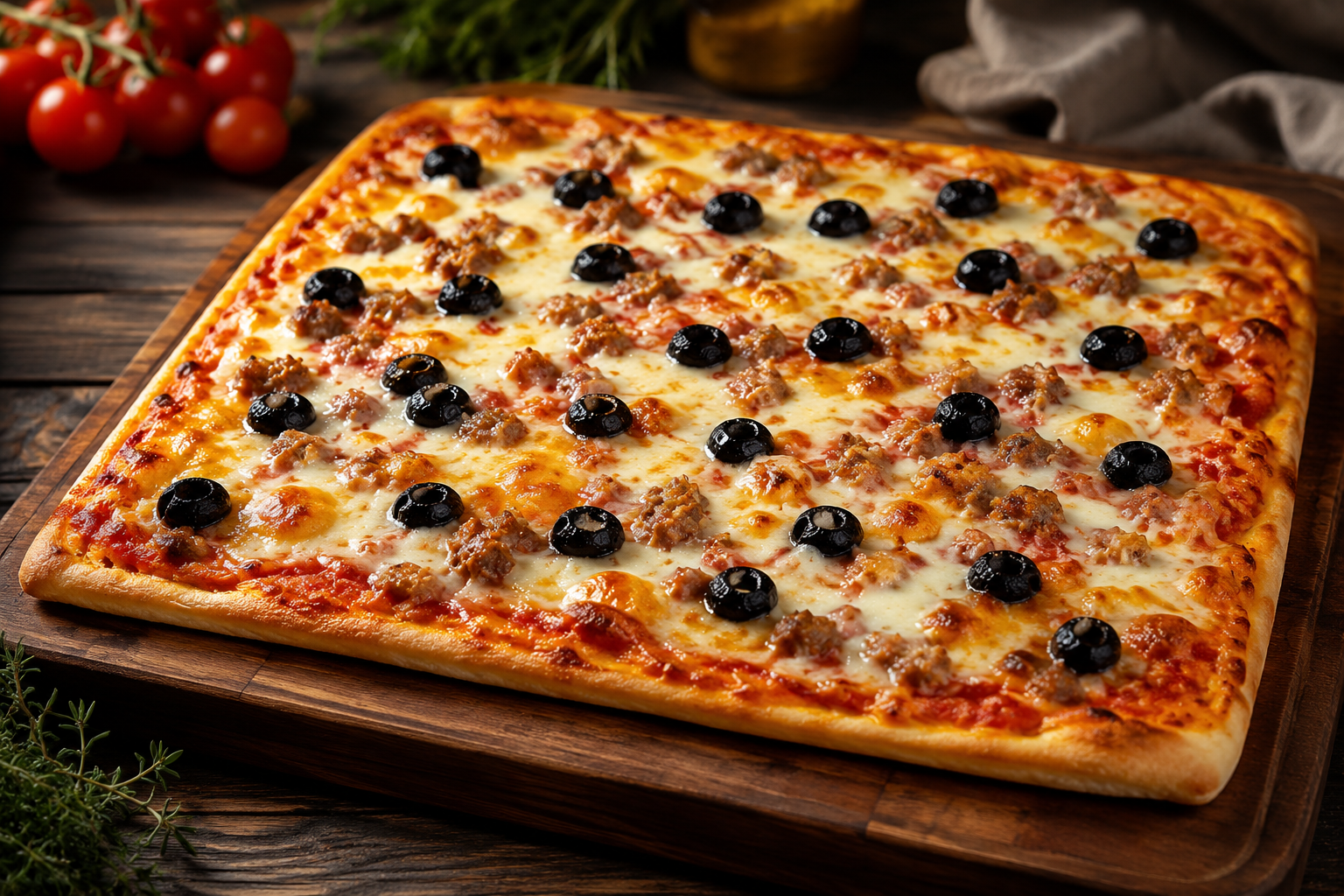 Pizza XXL fatta in casa con impasto pronto in 10 minuti: il segreto che cambia tutto 🔥 Descrizione Questa pizza XXL è l’ideale per chi vuole gustare una pizza fatta in casa in poco tempo, senza rinunciare al sapore e alla consistenza di un impasto fragrante e leggero. Grazie a un impasto pronto e facile da lavorare, potrai preparare una pizza enorme, perfetta per una serata in compagnia o una festa casalinga. Il segreto sta nella rapidità della preparazione e nell’utilizzo di ingredienti freschi e di qualità. Informazioni Tempo di preparazione: 10 minuti + 10 minuti di riposo Tempo di cottura: 15-20 minuti Numero di porzioni: 6-8 fette Difficoltà: Facile Ingredienti Per l'impasto pronto 320 g di farina tipo 00 200 ml di acqua tiepida 7 g di lievito istantaneo per preparazioni salate (lievito chimico) 1 cucchiaio di olio extravergine d'oliva 1 cucchiaino di zucchero 1 cucchiaino di sale Per il condimento 200 g di passata di pomodoro 250 g di mozzarella per pizza 100 g di prosciutto cotto a fette (opzionale) 50 g di funghi freschi affettati 1 cucchiaio di olio extravergine d'oliva Origano secco q.b. Sale q.b. Preparazione In una ciotola capiente, unisci la farina, il lievito istantaneo, il sale e lo zucchero. Aggiungi l’acqua tiepida e l’olio extravergine d’oliva, mescolando rapidamente con una forchetta o una frusta fino a ottenere un impasto omogeneo. Lavoralo brevemente con le mani finché diventa morbido ed elastico, circa 2 minuti massimo: non serve una lunga lievitazione grazie al lievito istantaneo. Copri l’impasto con un canovaccio pulito e lascialo riposare per 10 minuti. Accendi il forno a 220°C in modalità statico, posizione media, per preriscaldarlo bene. Stendi l’impasto con le mani o con un mattarello su una teglia rettangolare (circa 35x40 cm), leggermente unta d’olio. Distribuisci la passata di pomodoro uniformemente sulla base, aggiusta di sale e cospargi di origano secco. Aggiungi la mozzarella tagliata a pezzi, i funghi affettati e, se gradisci, il prosciutto cotto. Irrora con un filo d’olio extravergine d’oliva. Inforna la pizza per circa 15-20 minuti, finché la crosta sarà dorata e croccante, e il formaggio filante. Consigli Usa il lievito istantaneo per preparazioni salate per accelerare la preparazione senza rinunciare alla leggerezza dell’impasto. Non eccedere con l’acqua nell’impasto: deve rimanere morbido ma non appiccicoso. Per una pizza più saporita, aggiungi qualche oliva o un po’ di peperoncino a piacere sul condimento. Se vuoi un bordo più croccante, spennella con olio d’oliva la zona esterna della pizza prima di infornare. Servizio Servi la pizza XXL tagliata in grandi spicchi su un piatto da portata e offri birra chiara fresca o un bicchiere di vino rosso giovane. È perfetta per una serata informale con amici o famiglia, accompagnata da un’insalata fresca o da una selezione di antipasti semplici come olive e sottaceti.