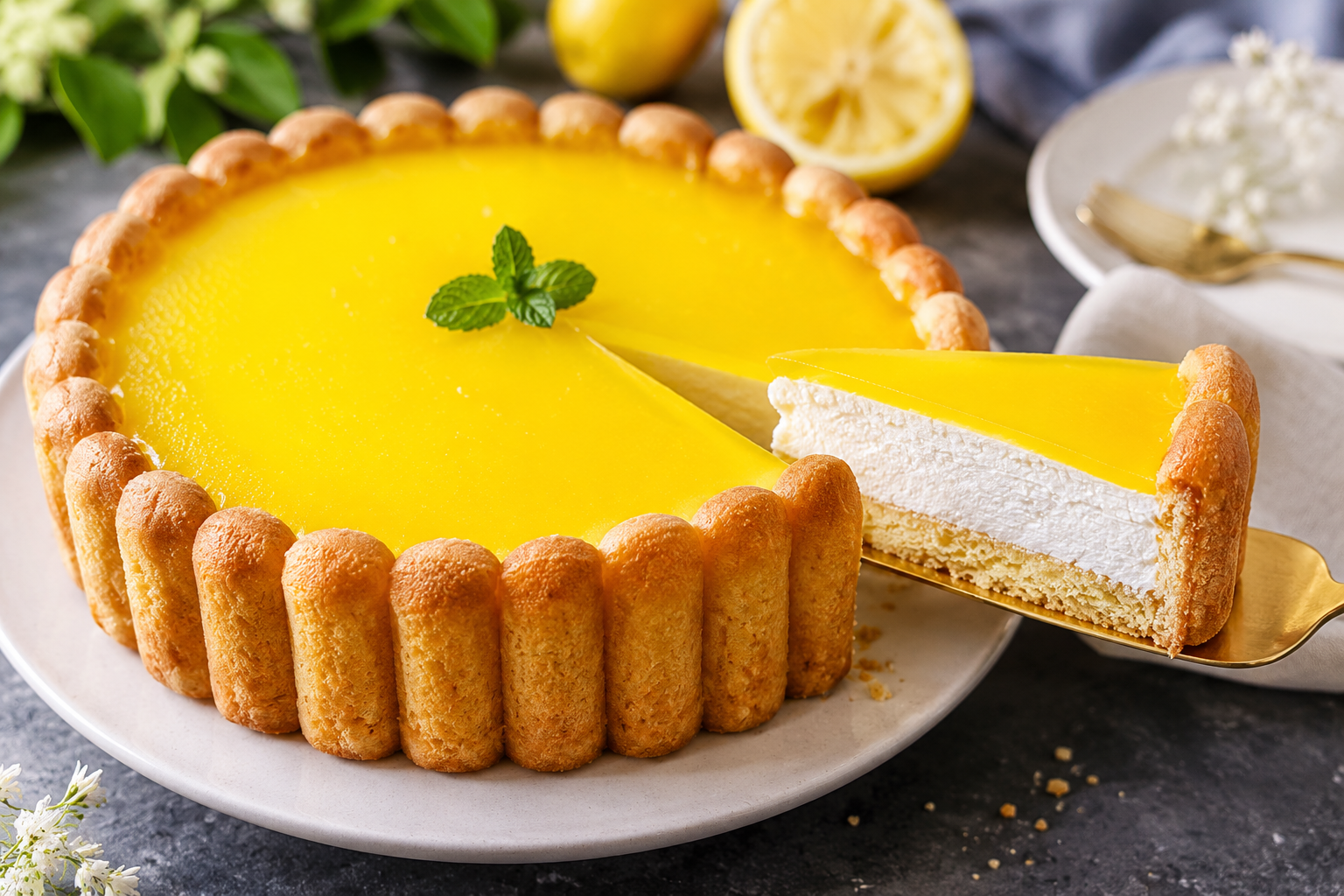 Torta al limone senza forno: pronta in 5 minuti e dal sapore che conquista 🍋👌 Descrizione Questa torta al limone senza forno è una delizia fresca e leggera, perfetta per chi ama i dessert agrumati ma desidera evitare la cottura. Grazie alla sua preparazione velocissima e al sapore intenso di limone, conquista ogni palato e si adatta a ogni occasione, dall’aperitivo dolce al dessert dopo cena. La base croccante e la crema vellutata creano un contrasto irresistibile che la rende unica. Informazioni Tempo di preparazione: 5 minuti Tempo di cottura: 0 minuti Numero di porzioni: 6 Difficoltà: Facile Ingredienti Per la base 150 g di biscotti secchi (tipo digestive o frollini) 70 g di burro fuso Per la crema al limone 250 g di formaggio spalmabile (tipo Philadelphia) 100 ml di panna fresca da montare 80 g di zucchero a velo 3 cucchiai di succo di limone fresco 1 cucchiaino di scorza di limone grattugiata 5 g di gelatina in fogli (oppure 1 cucchiaino di agar agar per versione vegana) 2 cucchiai di acqua fredda (per ammorbidire la gelatina) Preparazione Trita finemente i biscotti secchi con un mixer; trasferiscili in una ciotola e aggiungi il burro fuso. Mescola accuratamente fino a ottenere un composto sabbioso e umido. Distribuisci il composto di biscotti in uno stampo a cerniera del diametro di 18-20 cm, pressando bene con il dorso di un cucchiaio per formare la base uniforme. Metti lo stampo in frigorifero. Metti i fogli di gelatina in ammollo in acqua fredda per 5 minuti circa, finché diventeranno morbidi. In una ciotola, monta la panna a neve ferma con le fruste elettriche. In un’altra ciotola, mescola il formaggio spalmabile con lo zucchero a velo, la scorza e il succo di limone fino a ottenere una crema liscia e omogenea. Strizza bene la gelatina, scioglila in due cucchiai di acqua calda (non bollente) e incorporala subito nella crema al limone, mescolando rapidamente per distribuire uniformemente. Incorpora delicatamente la panna montata alla crema di limone con movimenti dal basso verso l’alto per non smontarla. Versa la crema sulla base di biscotti e livella la superficie con una spatola. Metti la torta in frigorifero per almeno 2 ore prima di servire, così la crema si rassoderà perfettamente. Se hai fretta, puoi metterla nel congelatore per 30 minuti. Consigli Per un gusto più intenso, usa limoni biologici non trattati per la scorza e il succo. Puoi sostituire il burro con margarina vegetale per una versione senza lattosio. Assicurati di montare bene la panna per avere una crema soffice e leggera. Se vuoi decorare, usa fettine sottili di limone o qualche fogliolina di menta fresca prima di servire. Servizio Servi la torta al limone ben fredda, accompagnata da una tazza di tè o da un prosecco fresco per un effetto rinfrescante. È ideale come dessert estivo o per una merenda speciale, presentata su un piatto da portata con qualche foglia di menta o una spolverata leggera di zucchero a velo.