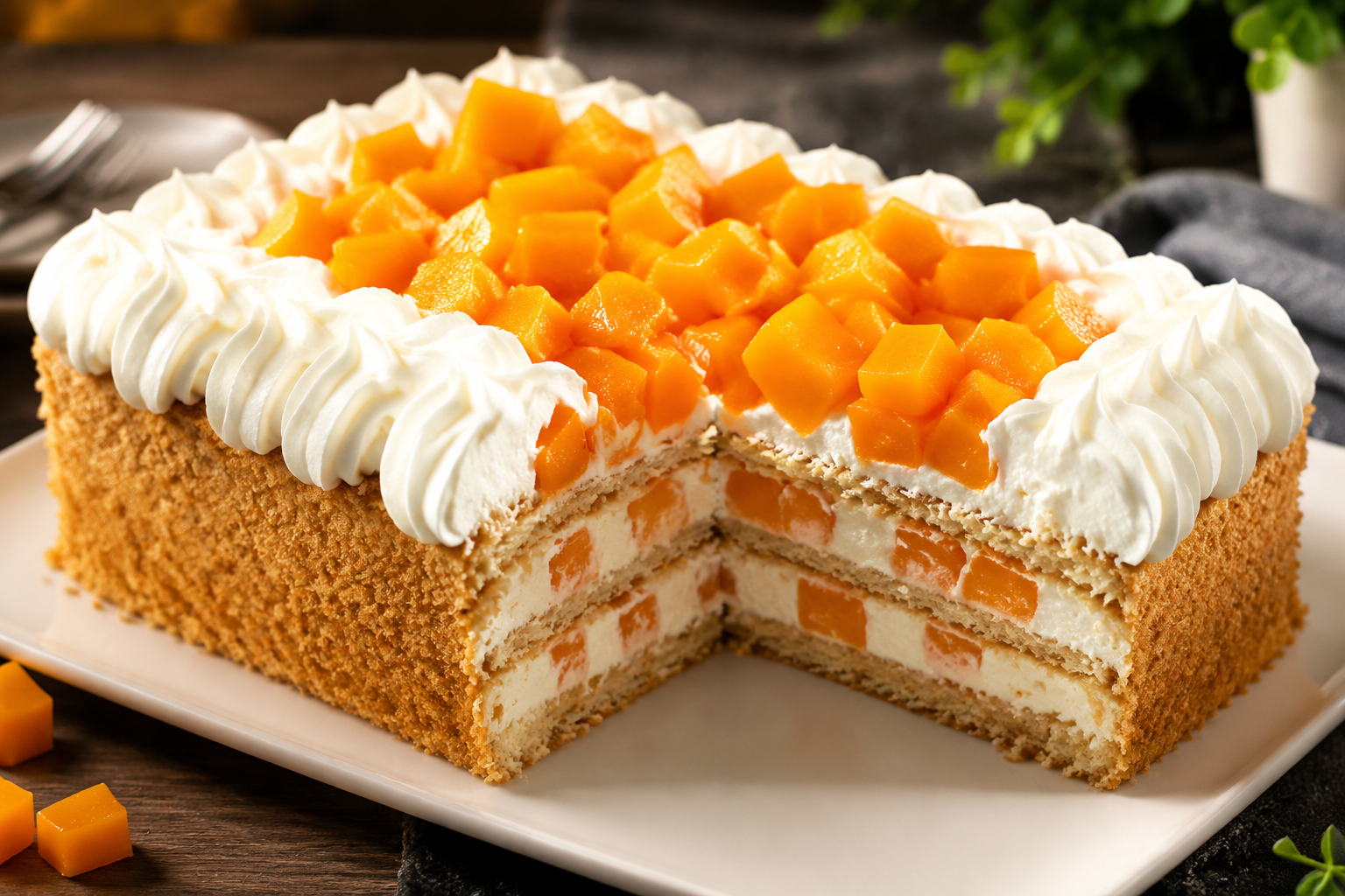 Torta diplomatica al melone con solo 4 ingredienti: pronta in 5 minuti e irresistibile 😍
