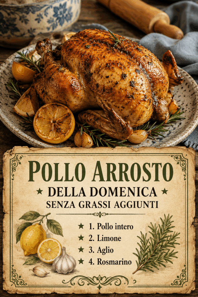 Pollo Arrosto della Domenica Senza Grassi Aggiunti