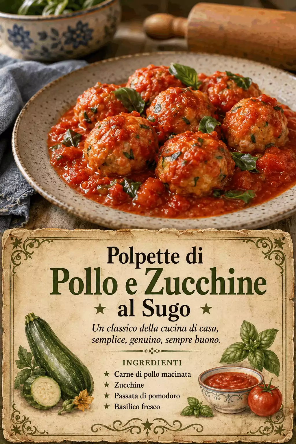 Polpette di Pollo e Zucchine al Sugo