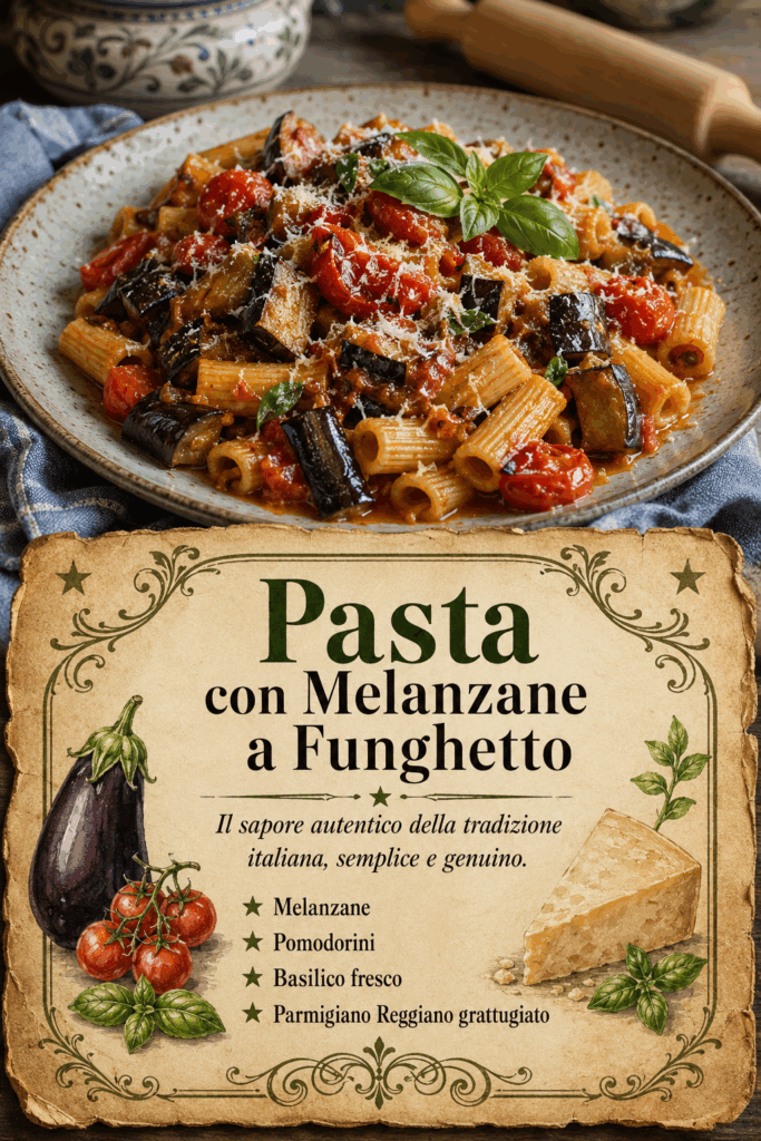 Pasta con Melanzane a Funghetto