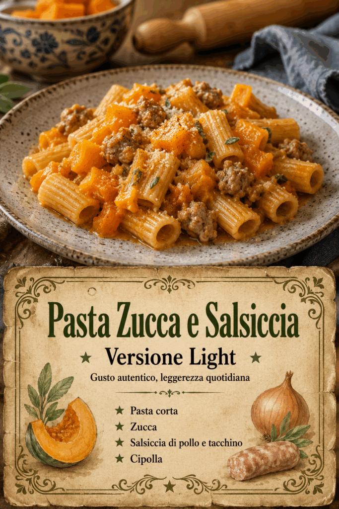 Pasta Zucca e Salsiccia Versione Light
