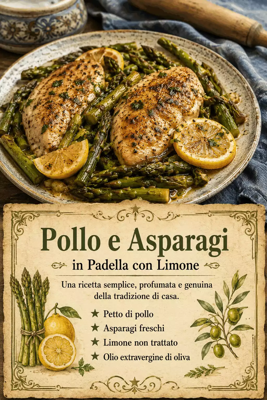 Pollo e Asparagi in Padella con Limone