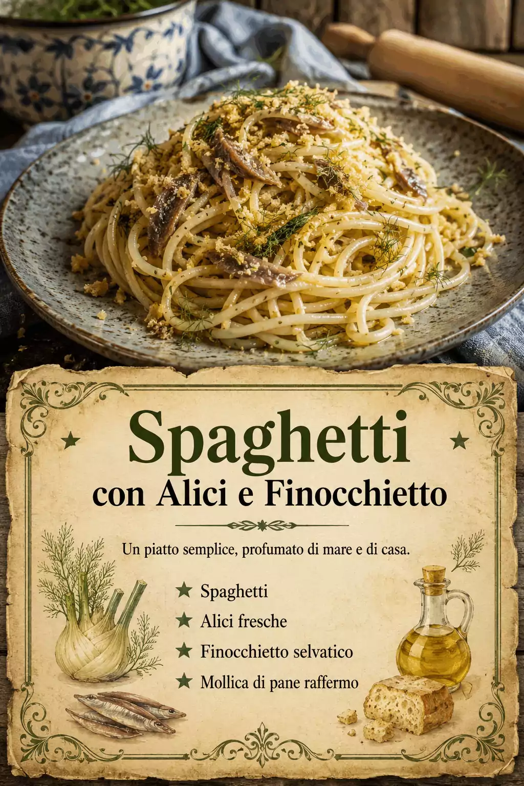 Spaghetti con Alici e Finocchietto