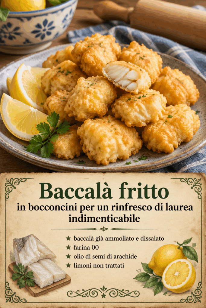 Baccalà fritto in bocconcini per un rinfresco di laurea indimenticabile
