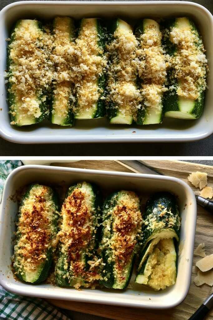Zucchine al forno con pangrattato e parmigiano