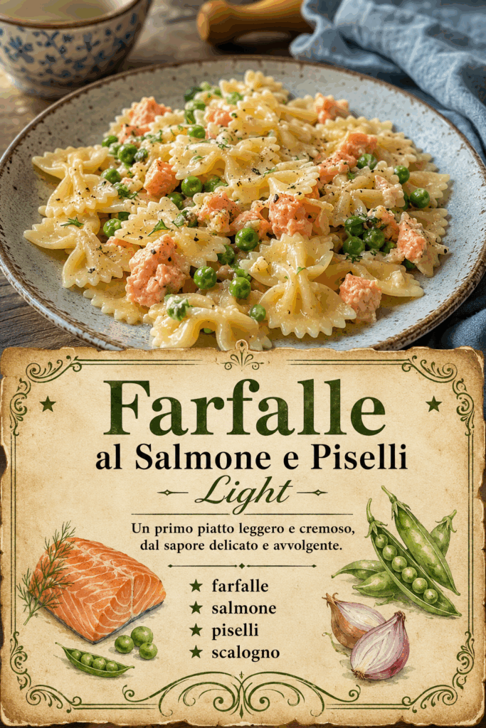Farfalle al Salmone e Piselli Light