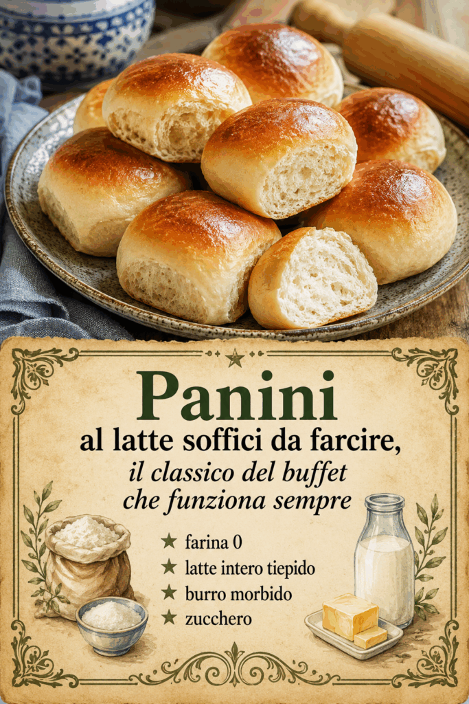 Panini al latte soffici da farcire, il classico del buffet che funziona sempre